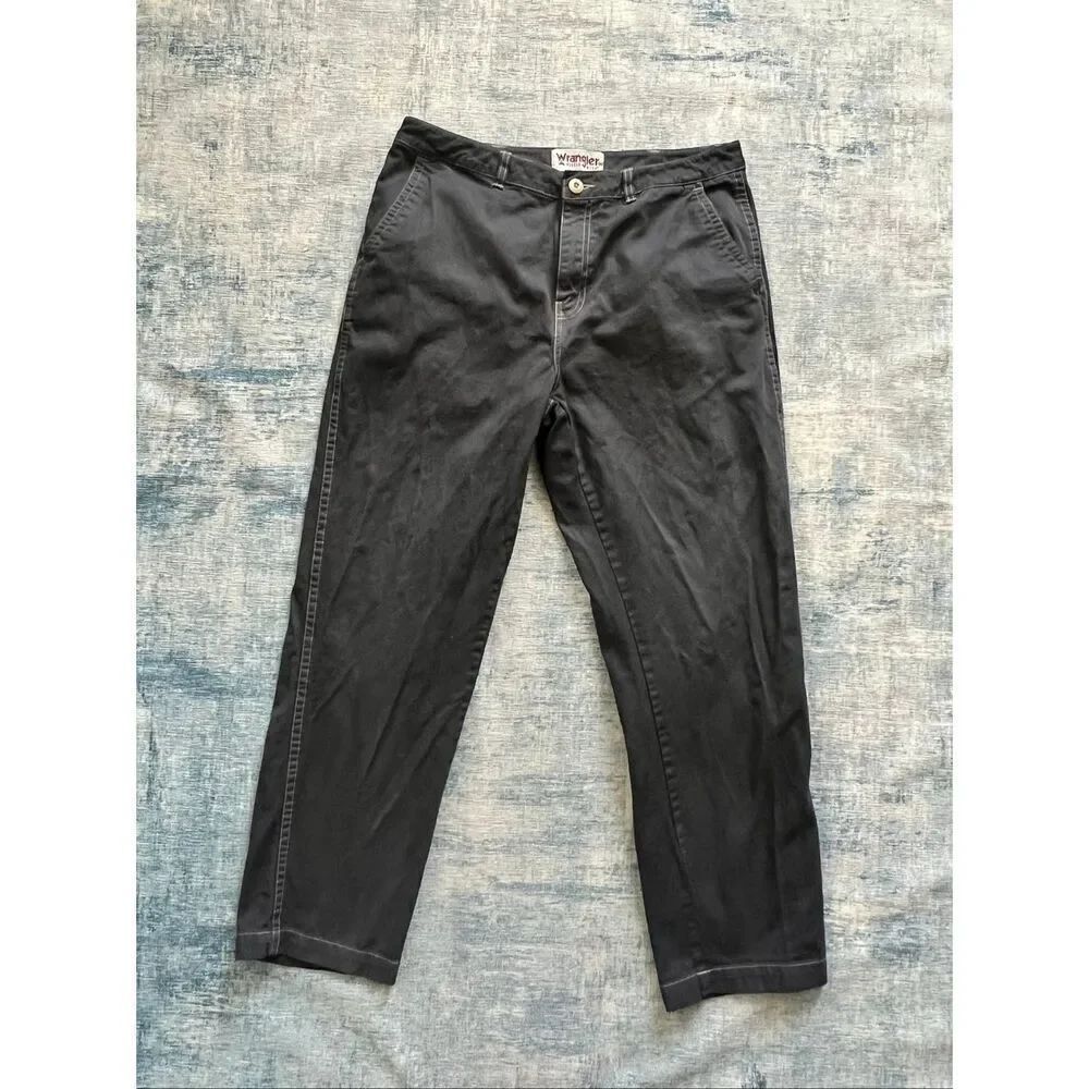 Wrangler Dark Indigo Straight Leg Twill Denim Jeans 34 x 31